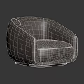 Modern Rounded Leisure Chair With Plush Fabric Comfortable Seat And Armrests