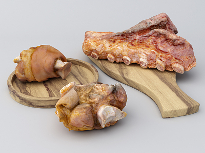 Modern meat ribs pig trotters 3d model