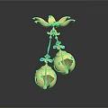 Golden Decorative Household Item With Flower Shaped Top And Blue Accented Bells