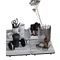 Tabletop Decorative Ornament Combination With Camera Dried Flowers Aromatherapy Bottle Coffee Cup Headphones And Sunglasses