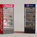 Beverage Coolers From Coca Cola And Pepsi Filled With Assorted Drinks 3d model