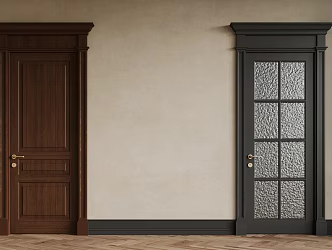 French Middle Style Single Door Middle Style Bedroom Door 3d model