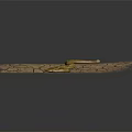 Yellow Brown Snake Lying on Cracked Dry Ground Surface 3d model