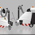 Intelligent Industrial Cleaning Machines White Black Design With Red White Stripes And Suction Buckets