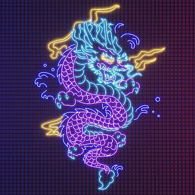 Modern Decorative Light Dragon Neon 3d model