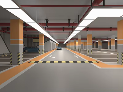 Parking Underground Parking Garage Parking Smart Parking Entrance 3d model