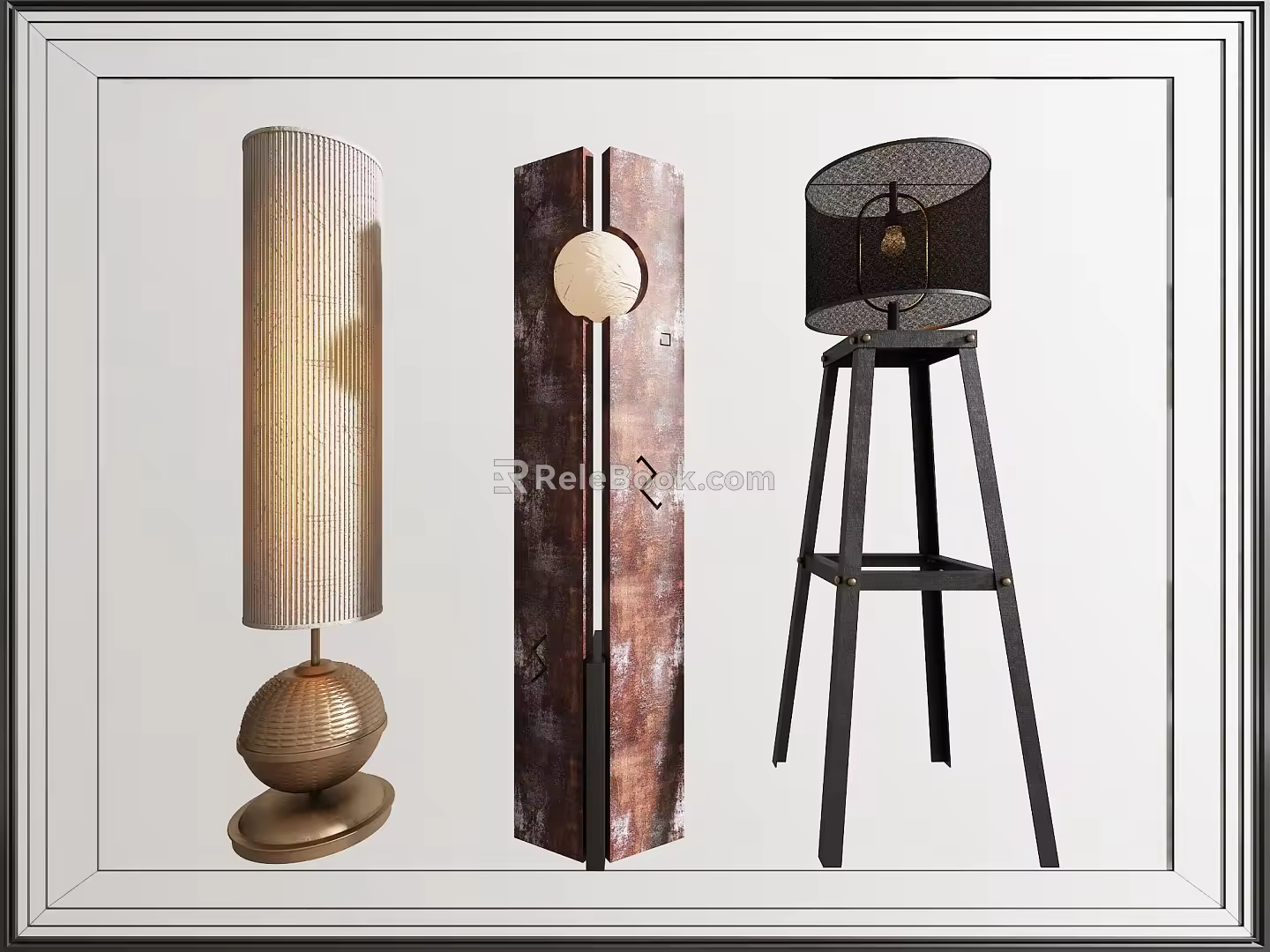Industrial Style Floor Lamp Iron Floor Lamp Metal Floor Lamp Foot Frame Floor Lamp Rust Iron Floor Lamp 3d model