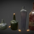 Food Storage Bottles In Various Shapes And Colors With Cork Stoppers
