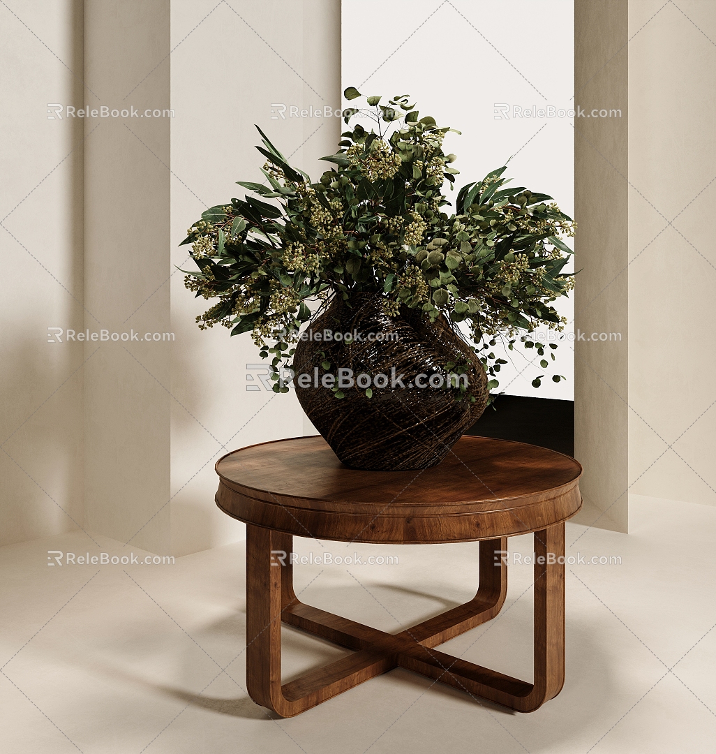 modern flower potted plant 3d model