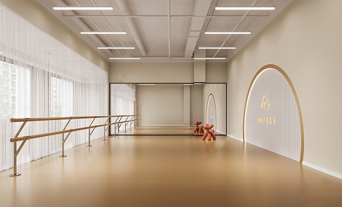 Modern Dance Room Dance Classroom Art School 3d model