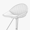 Modern Black And White Bar Stools With Curved Seat And Metal Frame Base