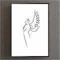 Minimalist Line Art Of Embracing Figures In Black And White Framed Wall Decor