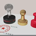 Different Colored Official Seals With Crystal Golden Red Tops On Paper