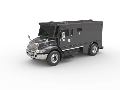 Black Heavy Duty Functional Vehicle With Armored Body And Secure Features 3d model