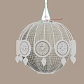 Unique Chandeliers With Round Bell Shaped And Cylindrical Fabric Shades Design