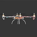 Smart Machine Quadcopter Drone with Red and White Frame and Electronic Components
