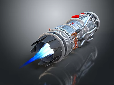 3D Rendered Rocket Engine With Blue Flame And Metallic Structure Details 3d model 3D Rendered Rocket Engine With Blue Flame And Metallic Structure Details 3d model