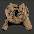 Copper Colored Animal Skull Anatomical Model For Medical Education And Training