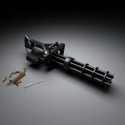 Modern Machine Gun Gatling 3d model Modern Machine Gun Gatling 3d model