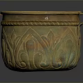 Intricate Metal Carved Sculpture With Ornate Patterns Decorative Container Design And Shiny Surface