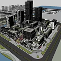 Modern Industrial Factory Building With Urban Roads Green Spaces And High Rise Structures
