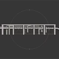 Industrial Equipment Metal Frame Structure Featuring Multiple Square Openings And Connecting Pipes