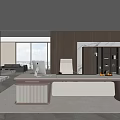Modern Office Interior With Large Windows City View Desk Chair And Bookshelf