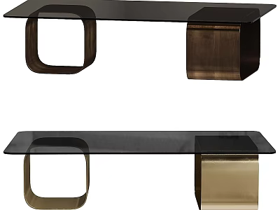 Modern Coffee Table With Glass Top And Stylish Brass Wooden Legs Design 3d model