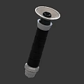 Cylindrical Black And White Weapon With Metal Structure And Top Opening Design 3d model