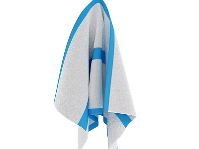 Modern Bathroom Cabinet With Blue And White Towel Hanging Design 3d model