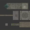 Traditional Ornate Stone Architectural Scene Components With Pavilion Carved Floors And Platforms