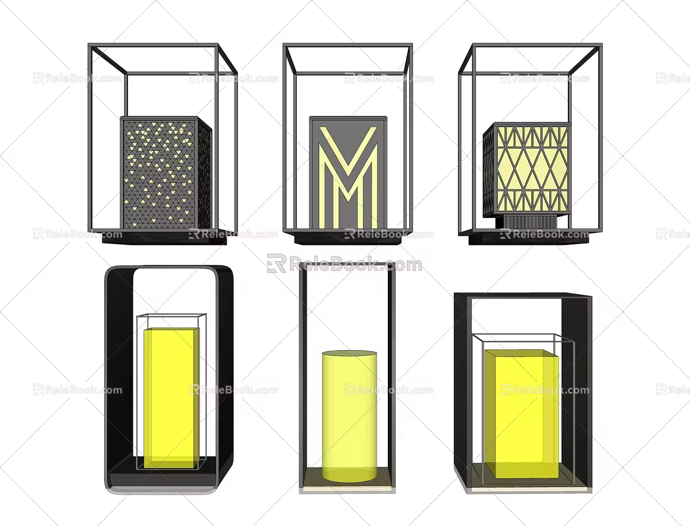Modern lawn lamp landscape lamp garden lamp art lamp post floor lamp outdoor lamp lamp combination 3d model