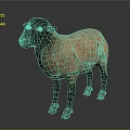 Realistic Standing Sheep With Black Head And Light Brown Body On Gray Background