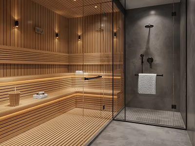Modern steam room sauna room steam room 3d model