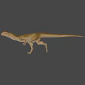 Realistic 3D Dinosaur Model With Light Brown Skin And Head Crest 3d model