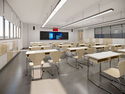 modern classroom 3d model