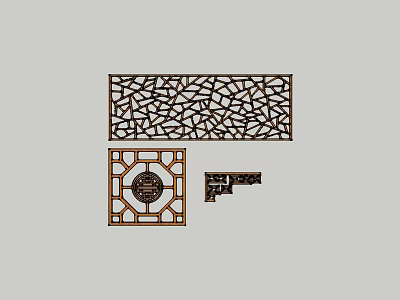 Chinese Traditional Wooden Partition With Intricate Openwork Patterns And Decorative Designs 3d model