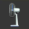 Desktop PC Cooling Fan With Blue Blades And White Base For Efficient Heat Dissipation
