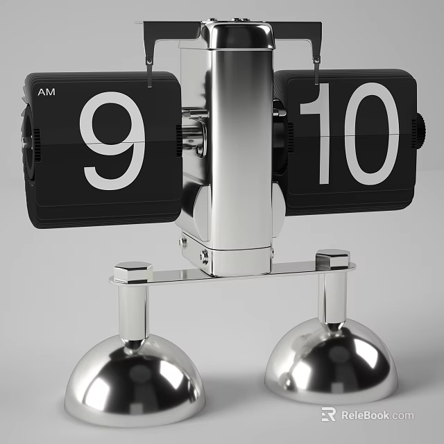 Decorative Ornament Set With Black Number Panels Showing 9 And 10 And Silver Spherical Bases 3d model 