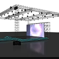 Amusement Equipment Stage With Purple Blue Lights LED Screen And Steps Structure