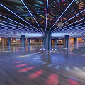 Modern Nightclub Interior With Colorful Lights And Spacious Dance Floor