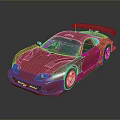 Pink Sports Car With Sleek Design Rear Spoiler And Shiny Exterior