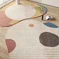Colorful Irregular Shaped Area Rugs With Artistic Design For Living Room