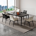 Modern Dining Table and Chair Combination 3d model