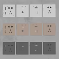 Switch socket combination 3d model