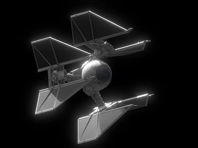 Innovative Spacecraft Design With Solar Panels And Spherical Module For Space Exploration Missions 3d model