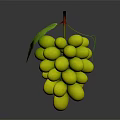 Fresh Ripe Green Grapes With Juicy Berries And Green Leaves On Vine