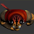 Stylized 3D Tiger Model Wearing Golden Armor and Red Cape with Muscular Build