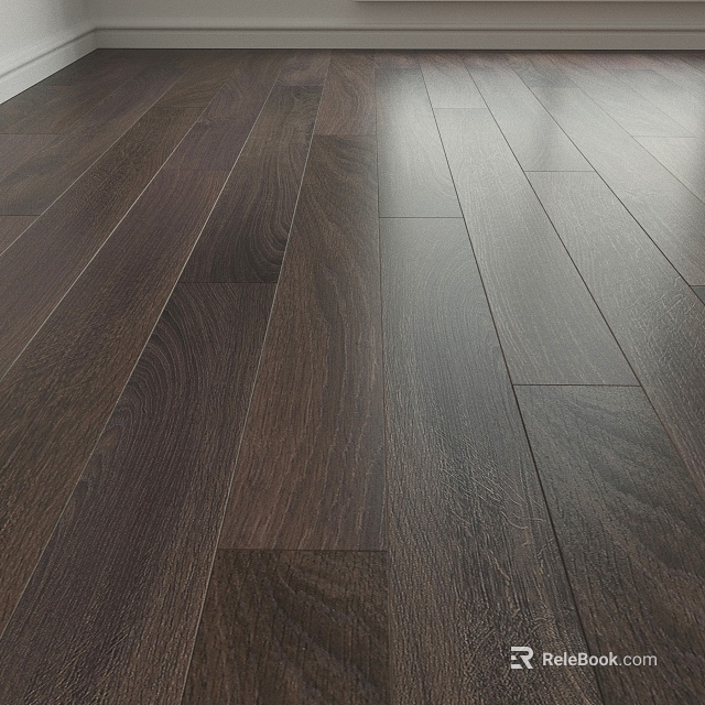High Quality Dark Wooden Flooring With Natural Grain Texture And Shiny Surface For Modern Homes 3d model 