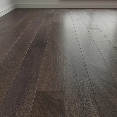 High Quality Dark Wooden Flooring With Natural Grain Texture And Shiny Surface For Modern Homes 3d model